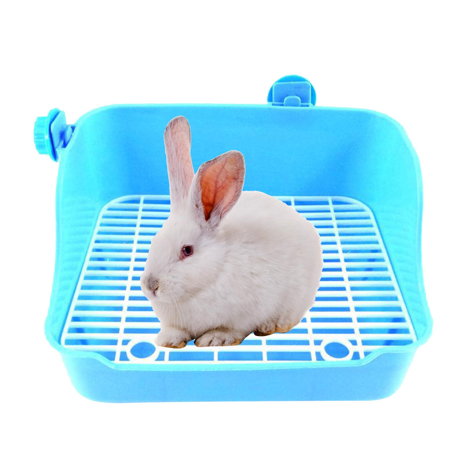 Rabbit Litter Box Pet Cleaning Toilet, Cage Potty Box Trainer Corner Litter Box Pet Pan for Small Animals Guinea Pig Ferret: Blue