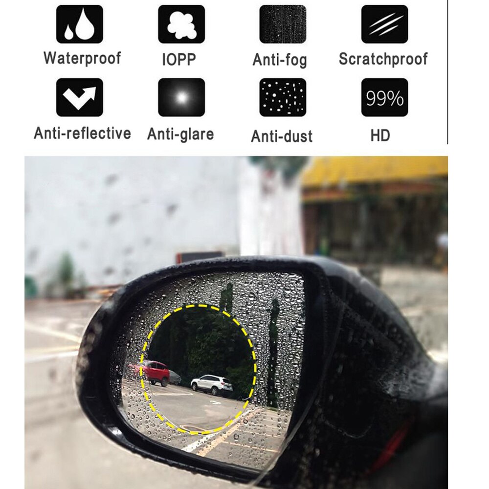 2 Stuks Achteruitkijkspiegel Beschermfolie Anti-Fog Film Anti-Glare Waterdicht Anti-Regen Windows Clear Windows auto Regen Membraan