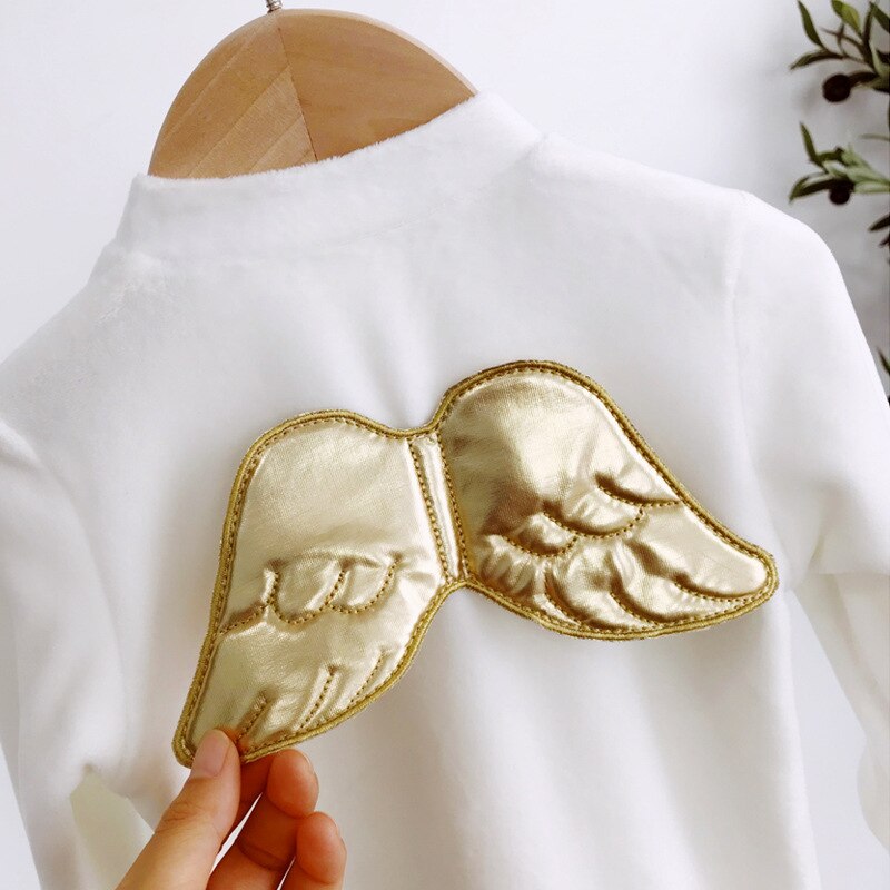 Spring Autumn Long Sleeve Angel Wings Baby Clothes 0-18 Months Newborn Cute One Piece Baby Rompers Girls Boys Bodysuits