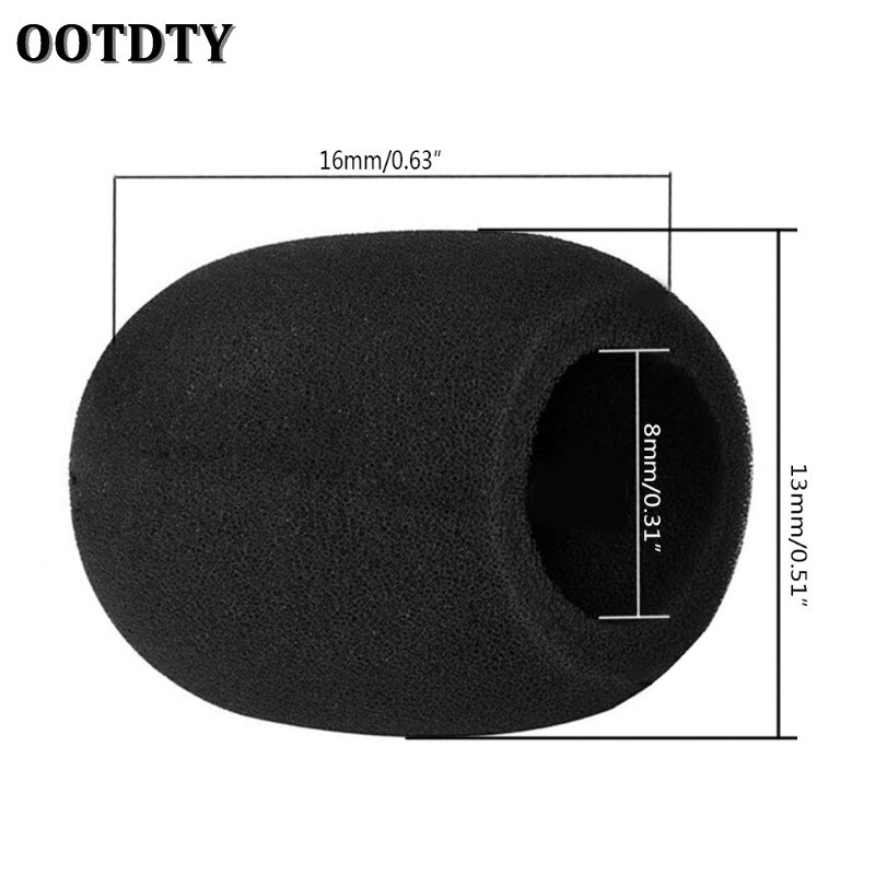Ootdty 5x runde ball lavalier mikrofon skum frontrute svamp frontruter 6mm åpninger