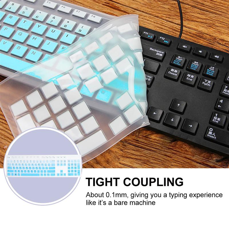 Hight Silicone Keyboard Protective Cover Keyboard Stickers Skin Cover Keycaps For Dell KB216 Wired Keyboard