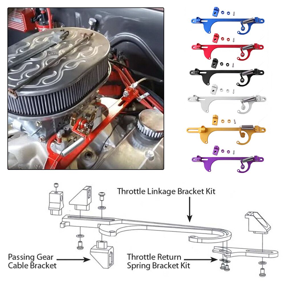 RASTP - Arrived Billet Aluminum Throttle Cable Bracket Carburetor Bracket for Holley 4150 & 4160 Series Carburetor RS-THB002