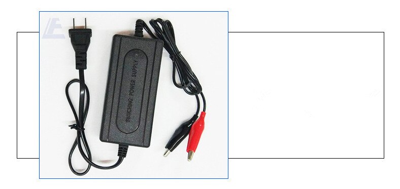 Black Short Circuit Protection 12 V 2A Sealed Lead Acid Rechargeable Automatic Battery Charger Per Car Truck Motorcycl