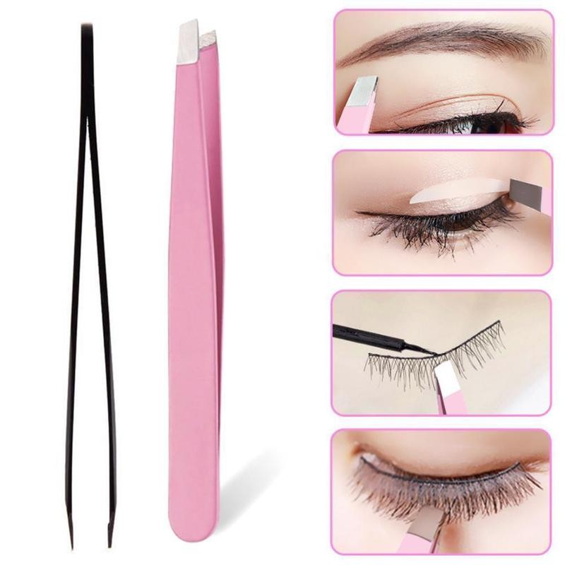 Professionelle Augenbraue Pinzette Rasieren Und Haar Entfernung Slanted Edelstahl Augenbraue Clips Mitesser Entferner Make-Up Werkzeuge