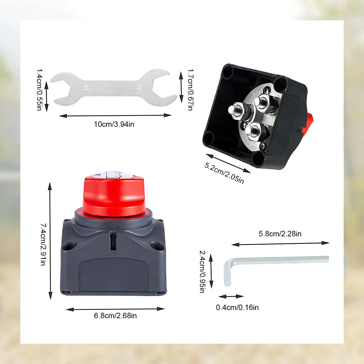 Battery Switch 12V/24V/48V/60V Battery Disconnect Switch Power Cut Switch Disconnect Isolator with Mounting Bolts for Boat Truck