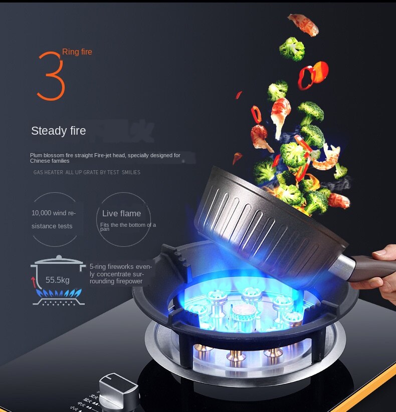 Gas Cooker Single Stove Household Liquid Gas Gas Stove Natural Gas Benchtop Embedded Single Eye Burning Stove