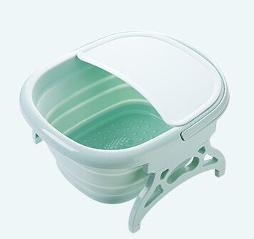 Folding Foot Tub Portable Foot Wash Massage Bucket Covered Heighten Plastic Bucket Large Household Stress Reliever Foot Bucket: green