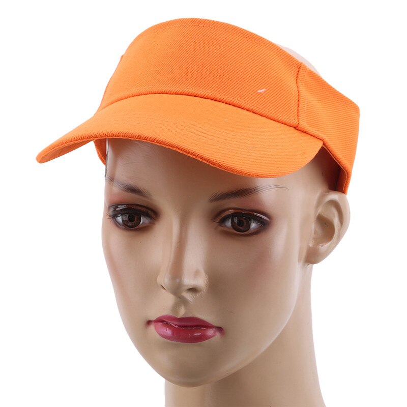 Verstelbare zonnehoed voor buiten, dames, zonnebrandcrème, zomersport, tennis, petten, dames, reizen, strand, lege hoge hoeden, unisex: Oranje