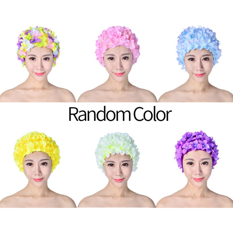 Badhatt kvinnor unisex flickor långt hår badmössa simmössa stretch drapera fri storlek simbassäng sport elastisk nylon turban: Default Title