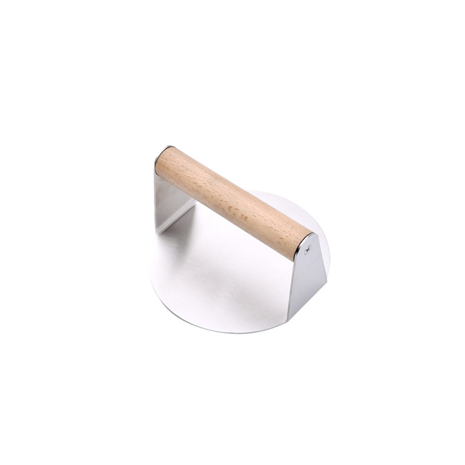 Hamburger Patty Maker 304 Stainless Steel Kitchen Burger Pressing Manual Grill Press Smasher With Wood Handle: Round