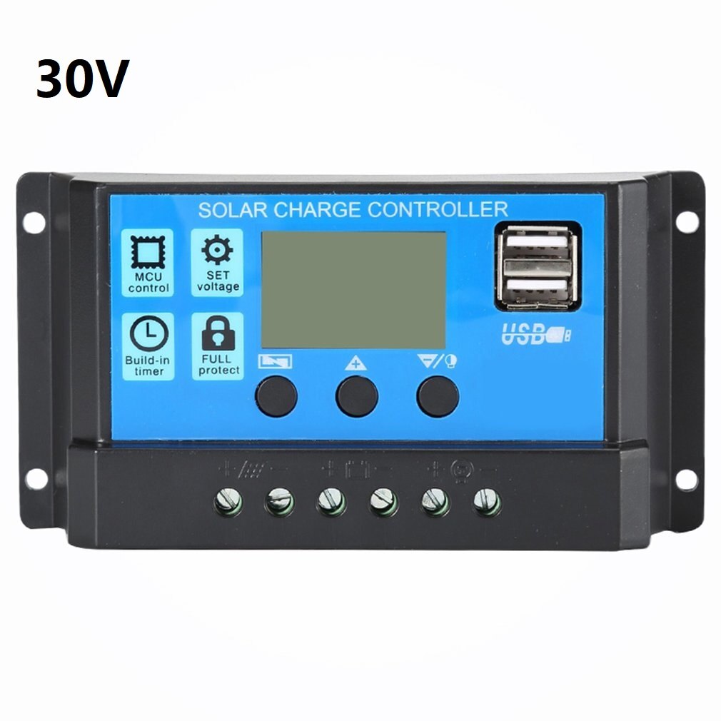 Solar system controller Photovoltaic street light system controller LCD display Intelligent charging Parameter adjustable: 30A