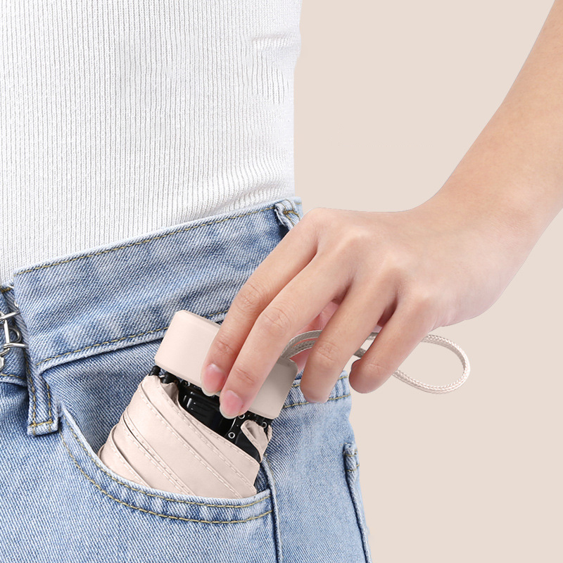 Xiaomi mini Ombrello Tascabile Compatto per Donna Leggero 5 Pieghevole Protezione Solare suola e Pioggia Piccola Borsa per Carte Ombrelli Paraguas
