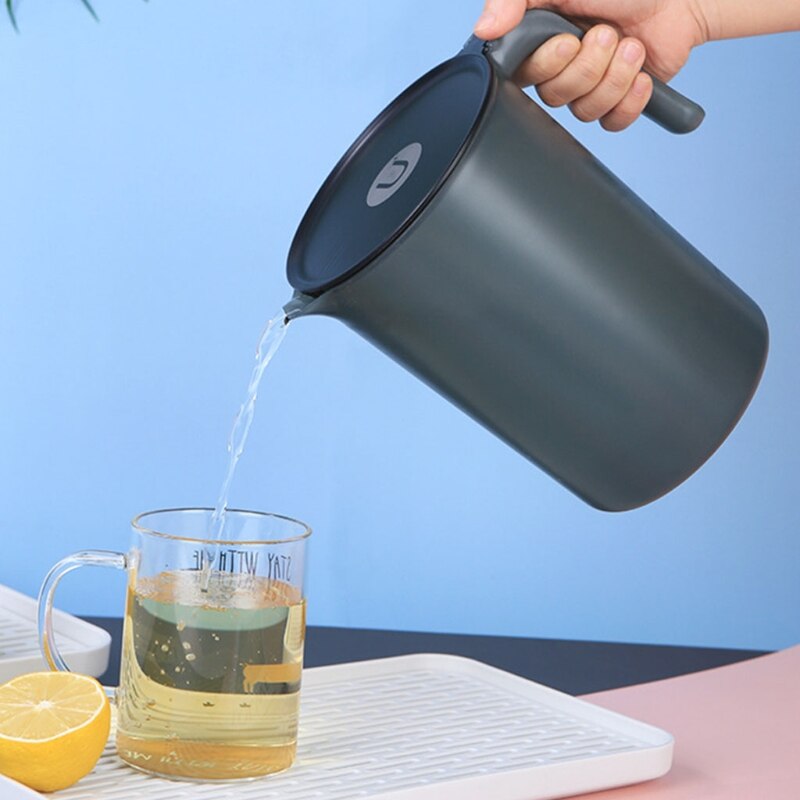Water Pitcher Plastic Juice Pitcher With Lid - Dishwasher Safe BPA Free Durable Beverage Jug Home Kitchen Household