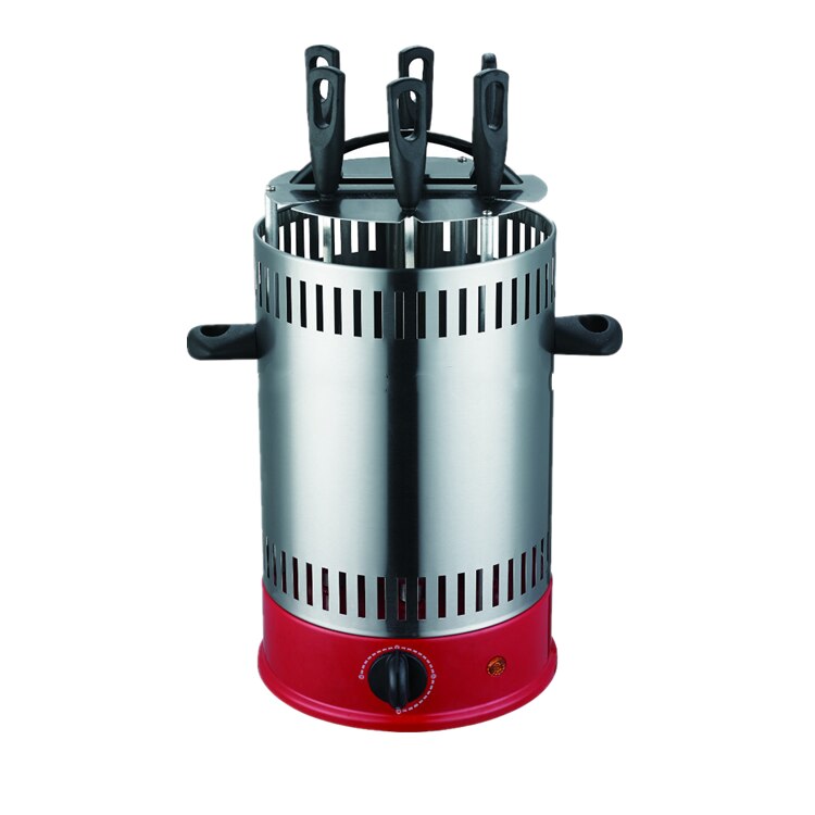 Four Vertical électrique de 800w, grille rotative automatique, sans fumée, pour barbecue domestique, 6 brochettes, rôtisserie de poulet