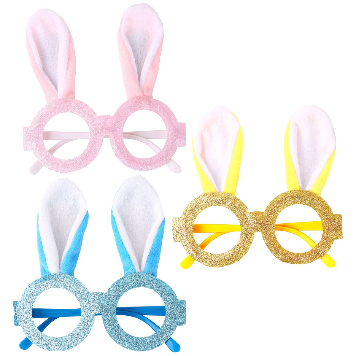Glittery Cute Rabbit Ears Eyeglasses Frame Children Kits Birthday Eyewear Masquerade Party Cosplay Bunny Glasses Photo Prop