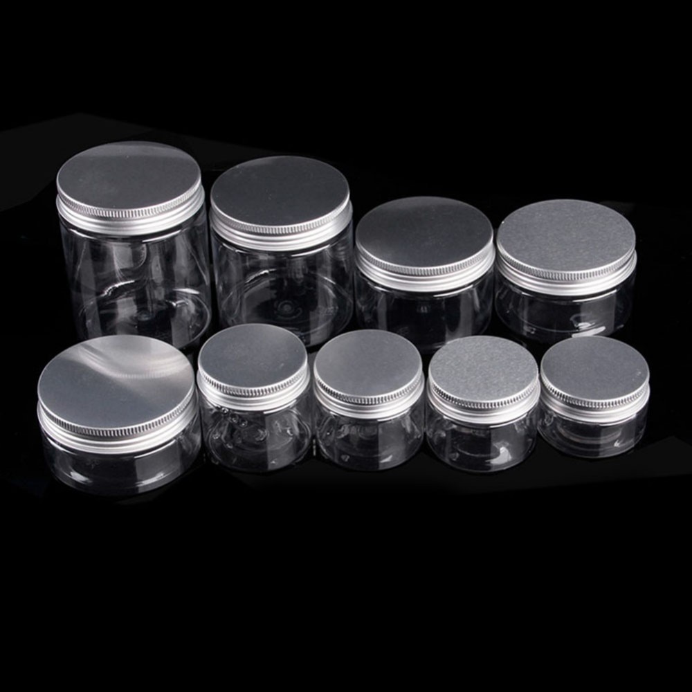 Plastic Pot En Deksels Lege Cosmetische Containers Clear Makeup Box Reizen Fles 30 Ml 40 Ml 50 Ml 60 Ml 80 Ml 100 Ml 120 Ml 200 Ml 250 Ml