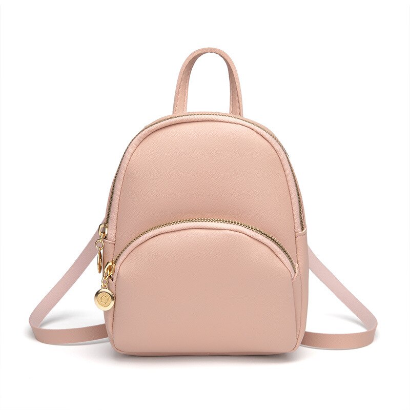 Bolsa de ombro de couro feminino para meninas adolescentes crianças multi-função pequeno bagpack feminino senhoras mochila escolar