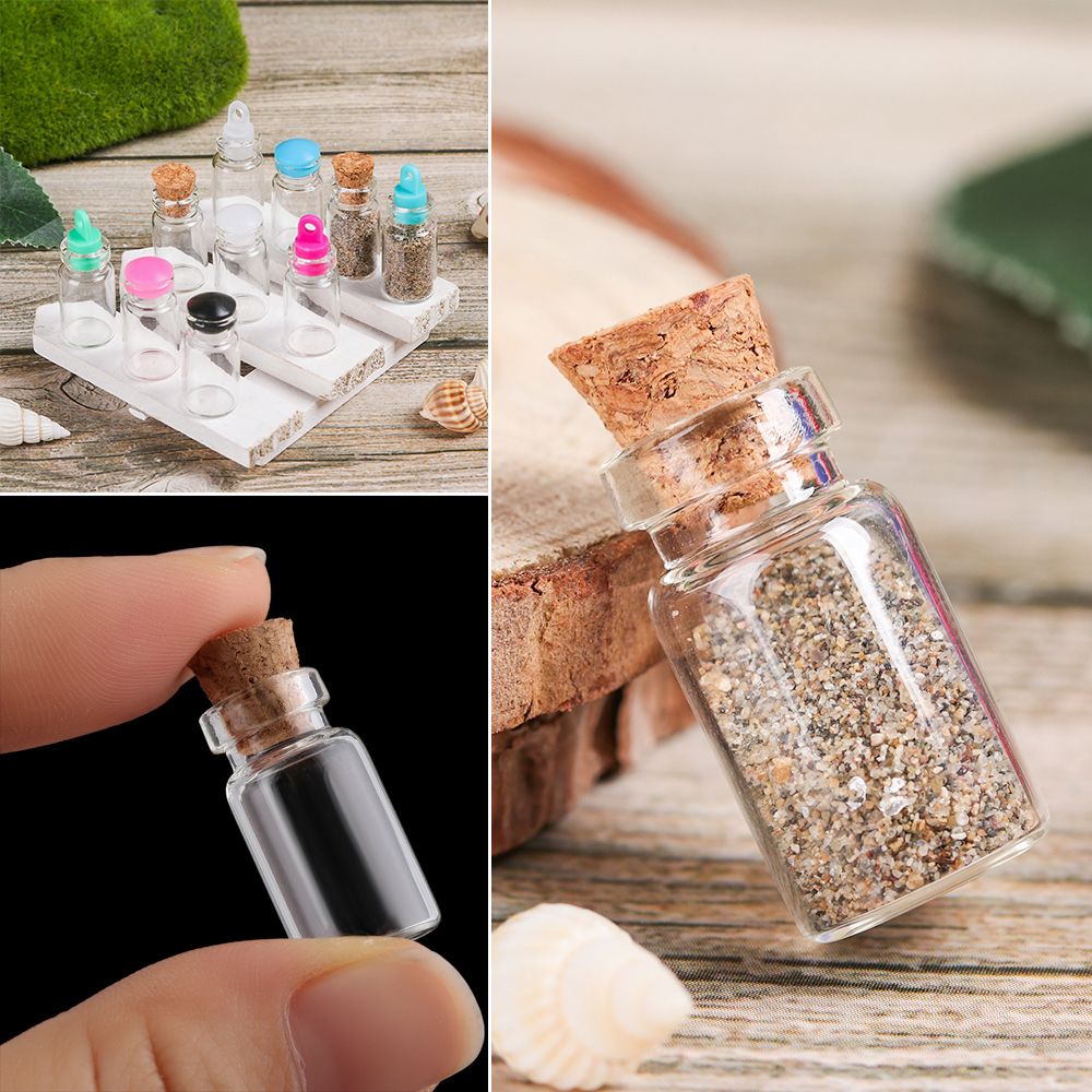Rainbow Wishing Bottles Home Decor Mini Small Drift Bottle Message Vials Ornaments DIY Containers Glass Jars Decoration