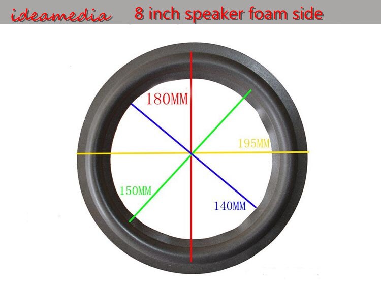 10 stks 4 inch tot 12 inch Speaker Schuim Side bass luidspreker herstelbaar deel Vouw de velg cirkel: 8 inch