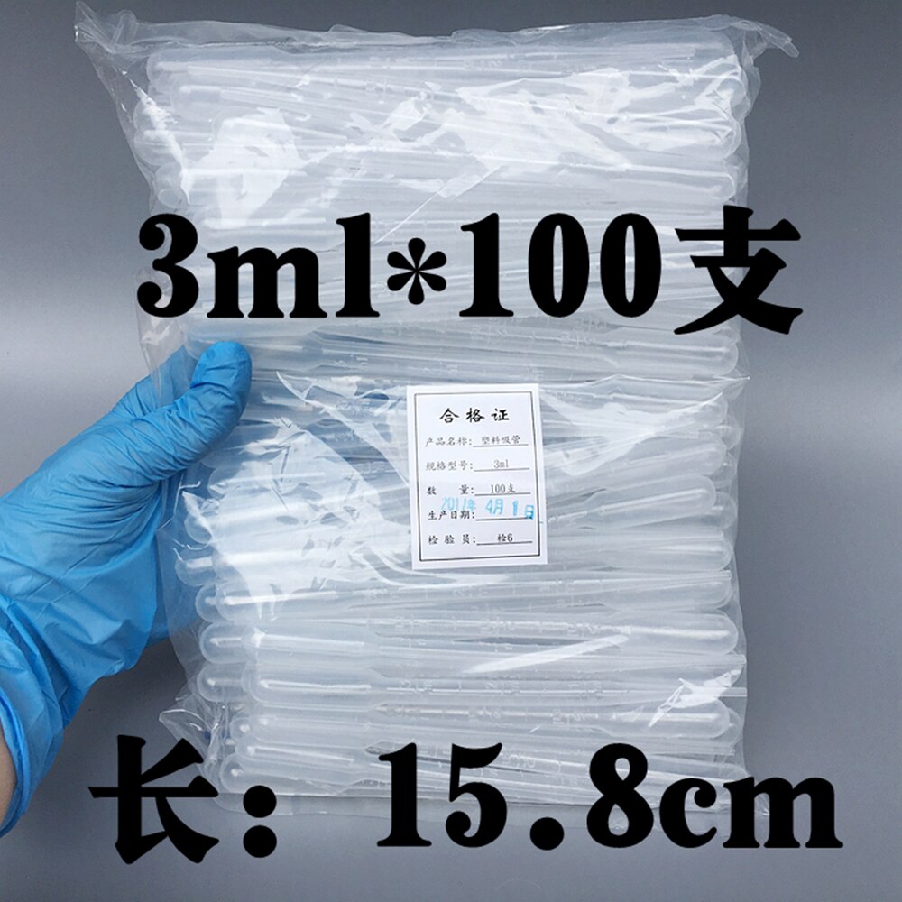 100pcs , 0.2ml 0.5ml,1ml,2ml,3ml,5ml Plastic Dropper Pipette Graduated Transparent pipettes