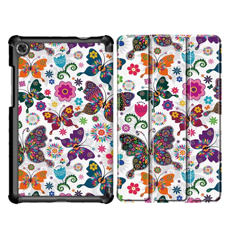 3- opvouwbare magnetische hoes voor lenovo tab  m8 tb-8505f tb -8505x 8.0 inch tablethoes voor lenovo tab  m8 hoes + film + stylus: Hd