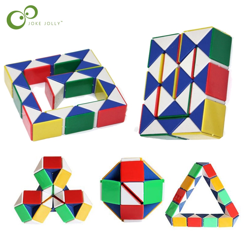 24 Blocks Snake Magic Twist Jigsaw Puzzle Speed Magic Ruler 3D Snake Toys Children Educational Toys Christmas GYH