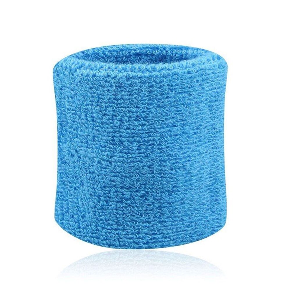 2Pcs Cotton Wristbands Wrist Band Bands Sweatbands Sweat Band for Sport Tennis: sky blue