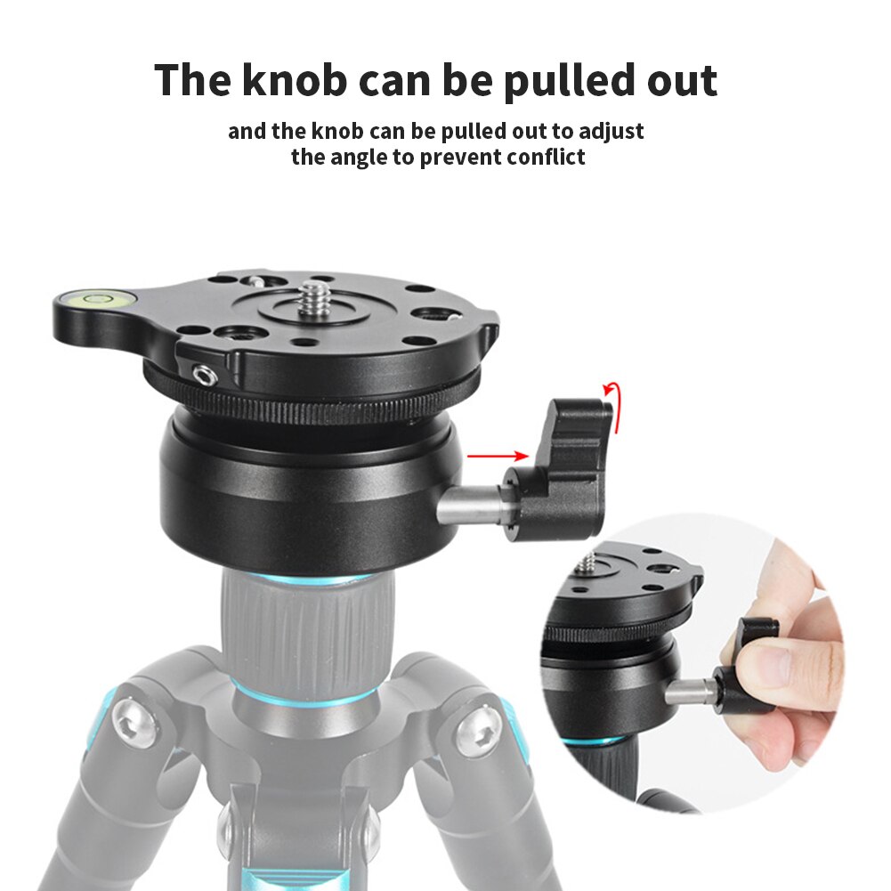 Universal Panoramic Head DSLR Camera Adjusting Plate Table Aluminum Alloy Horizontal Tripod Leveling Base Portable