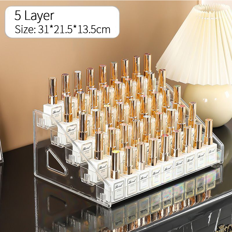 3/4/5/6/7 Lagen Acryl Nagellak Display Organizer Uv Gel Plank Snel Te Installeren Cosmetische Rek Sieraden Stand Manicure Opslag: Licht Groen