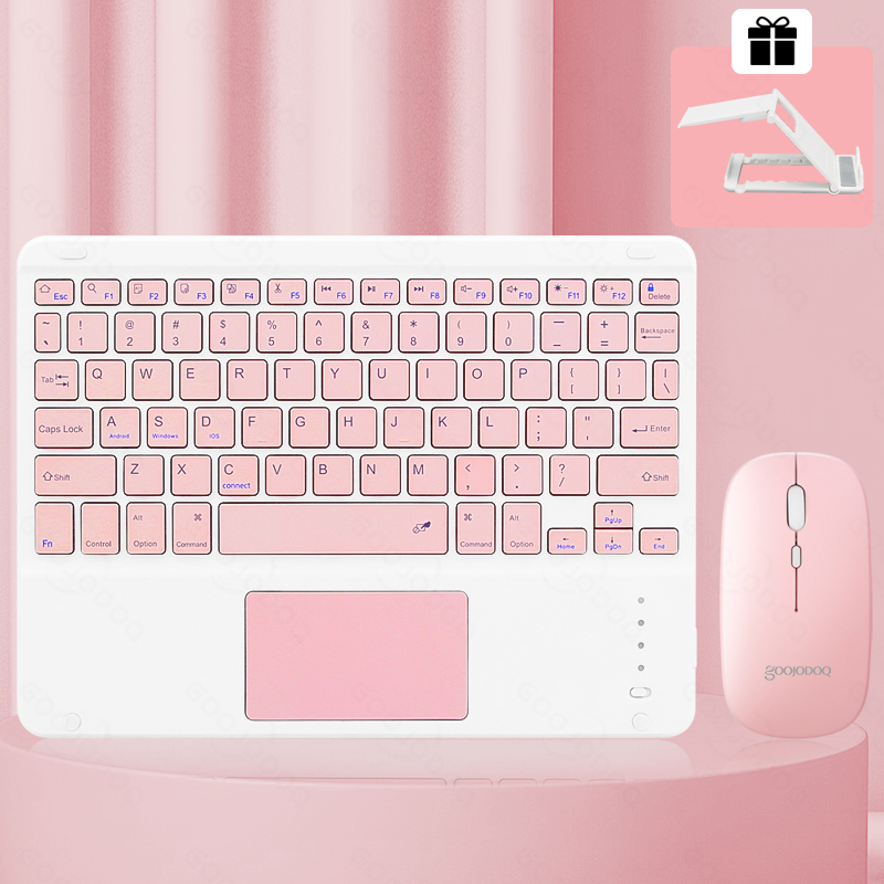 Bluetooth Keyboard For iPad Pro11 Mini Bluetooth Teclado Wireless Keyboard and Mouse For Samsung Xiaomi Touchpad iPad Keyboards: Pink (Touchpad)