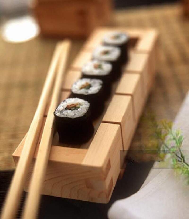 Kit de hacer Sushi, molde de madera para arroz, rollo de comida japonesa, formas de Onigiri, utensilios de cocina DIY