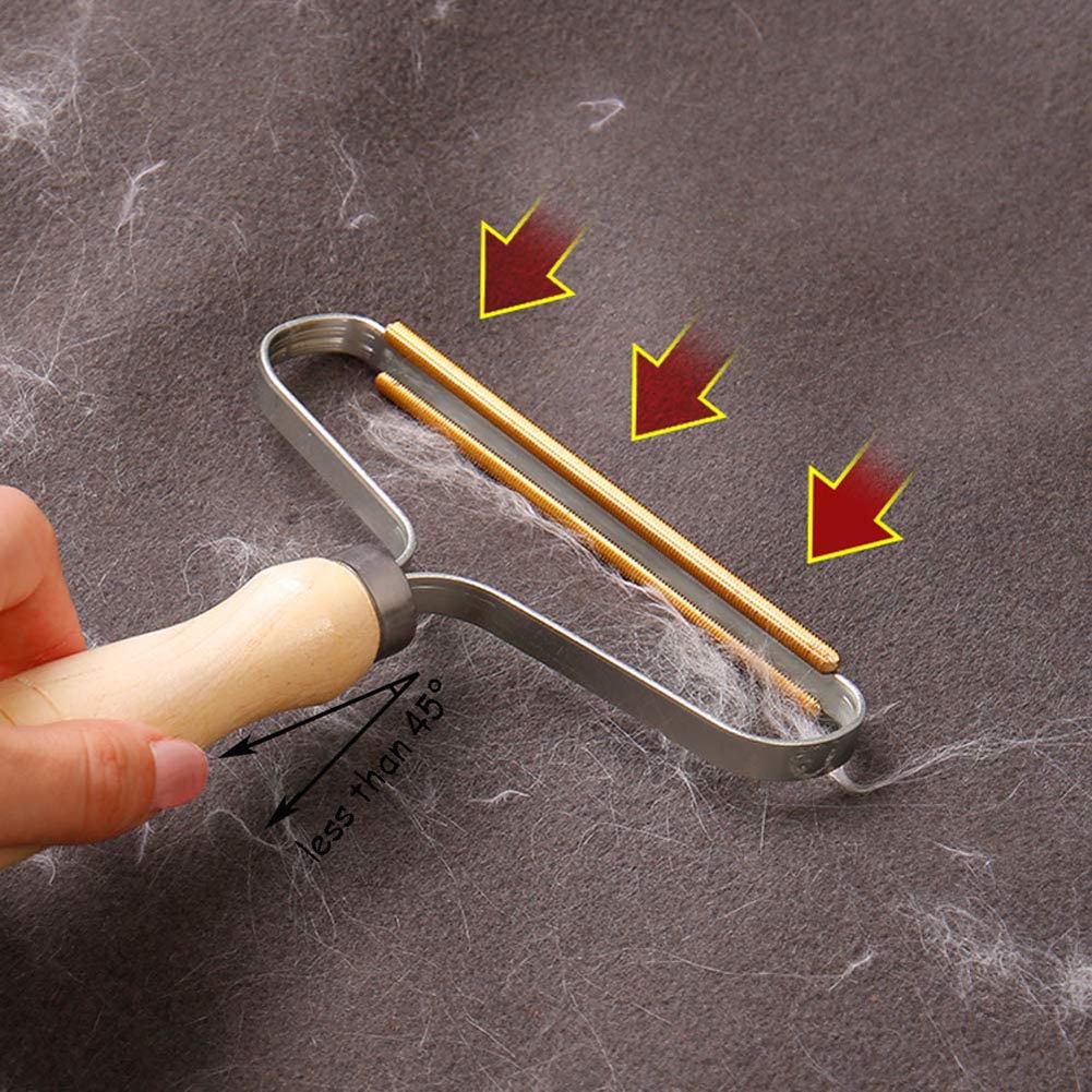 Portable Lint Ball Remover for Clothes Power Free Fluff Removing Roller Fuzz Fabric Shaver Reusable Travel Wood Lint Roller Tool