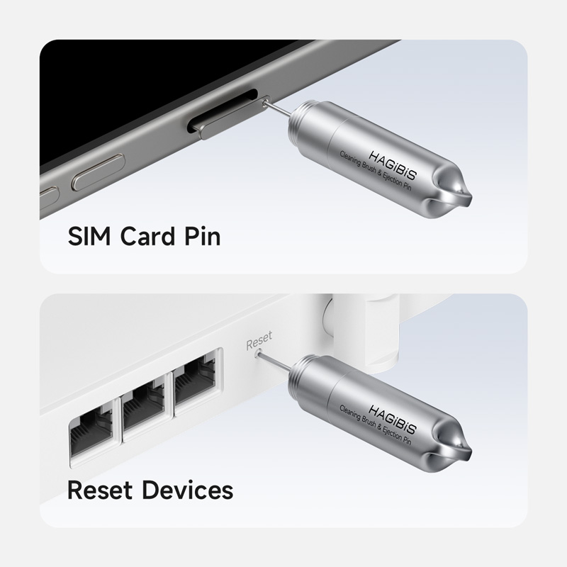 Hagibis SIM-kaarthouder Removal Tool Eject Pin Oordopjes Reinigingsborstel Reset Tools Naaldopener Cleaner Pen Kit voor iPhone Airpods