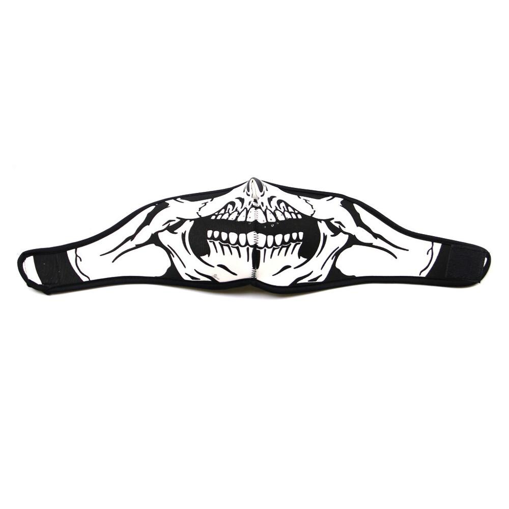 Motorfiets schedel gezichtsmasker outdoor fietshelm snowboard half gezicht bandana: Default Title