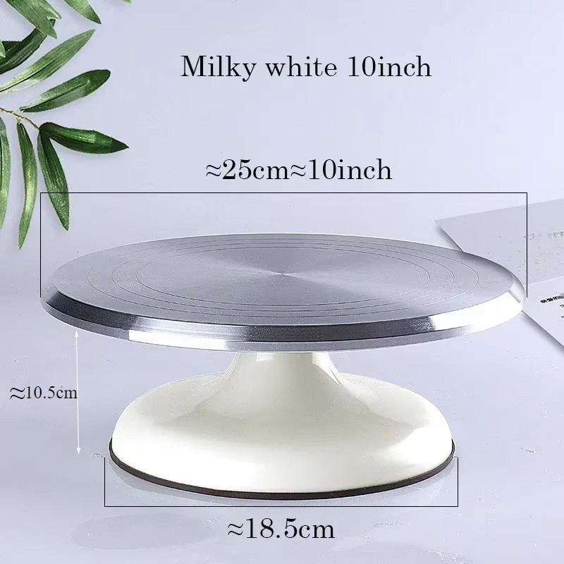 Piatto girevole per pasticceria da 10 pollici, supporto per torta, vassoio rotante per pasticceria professionale in lega di alluminio e strumento di decorazione per accessori per pasticceria: Colore rosa
