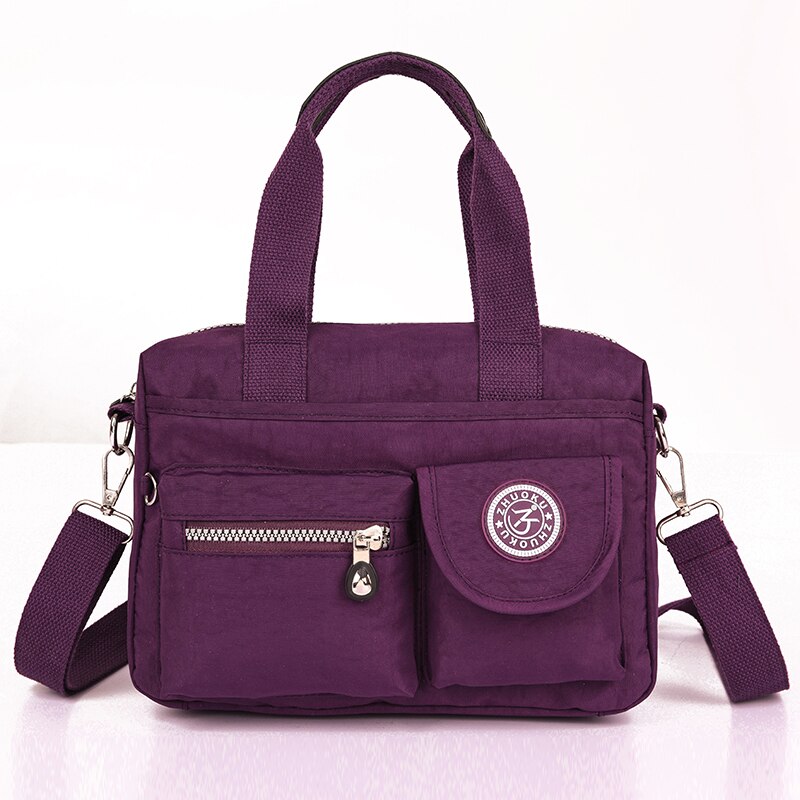 Bolsa de ombro feminina, bolsa casual feita em nylon de marca famosa, estilo carteiro, bolsa de mão e de ombro para mulheres feminina: Purple