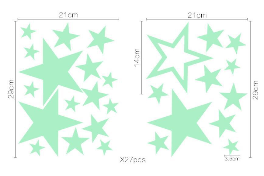 Pegatinas luminosas de Luna y estrellas para decoración del hogar, adhesivos de pared que brillan en la oscuridad para habitación de niños, dormitorio, techo, 435 unids/set por juego