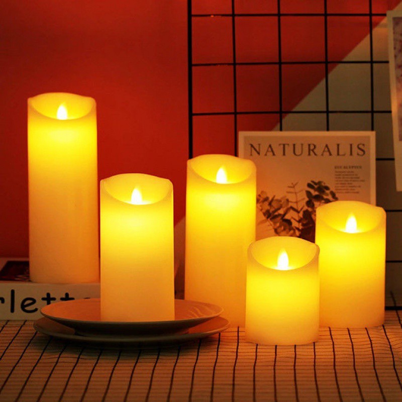 Bougies Led vacillantes sans flamme, photophore, batterie, lampe électronique votive, décoration d'intérieur pour Halloween