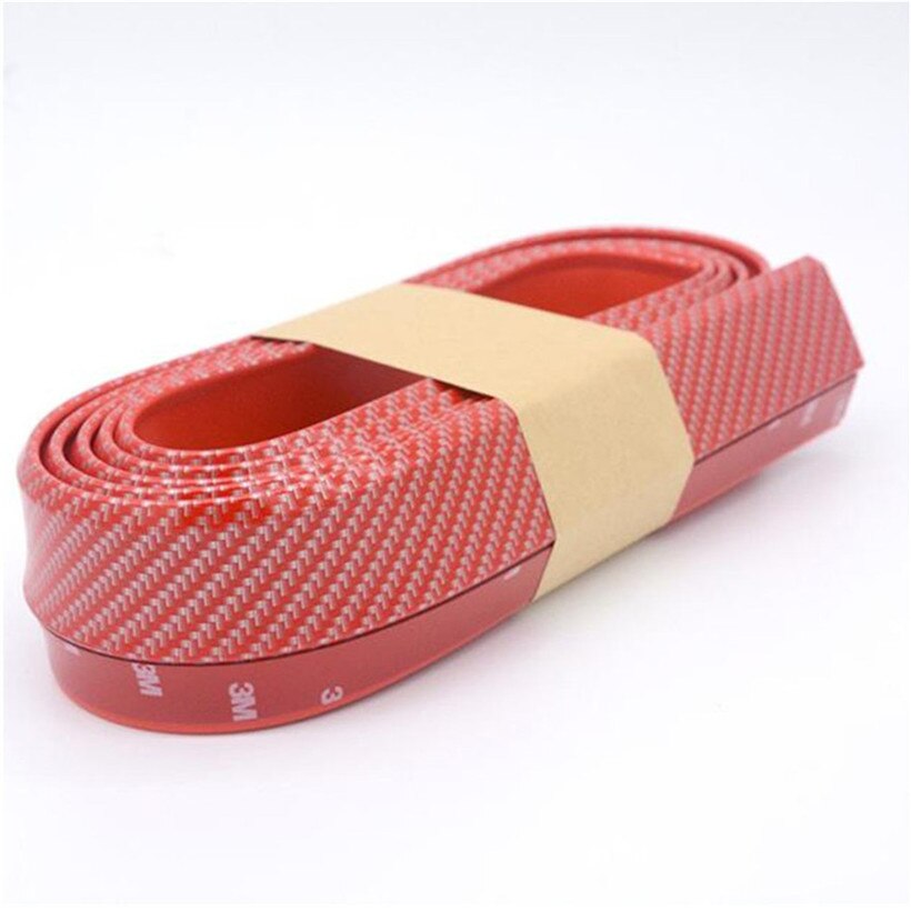 Red CARPRIE Universal carbon fiber front bumper lip splitter carbon fiber front bumper lip splitter TJ