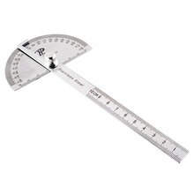 Stainless Steel Round Head Rotary Protractor Angle Finder Rule Measure Tool