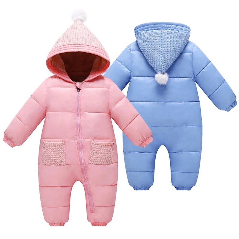 Herfst Winter Baby Kleding Hooded Donsjack Rompertjes Voor Jongens Meisjes 0-18 Maand Peuter Warme Dikke Pasgeboren Slijtage baby Jumpsuit