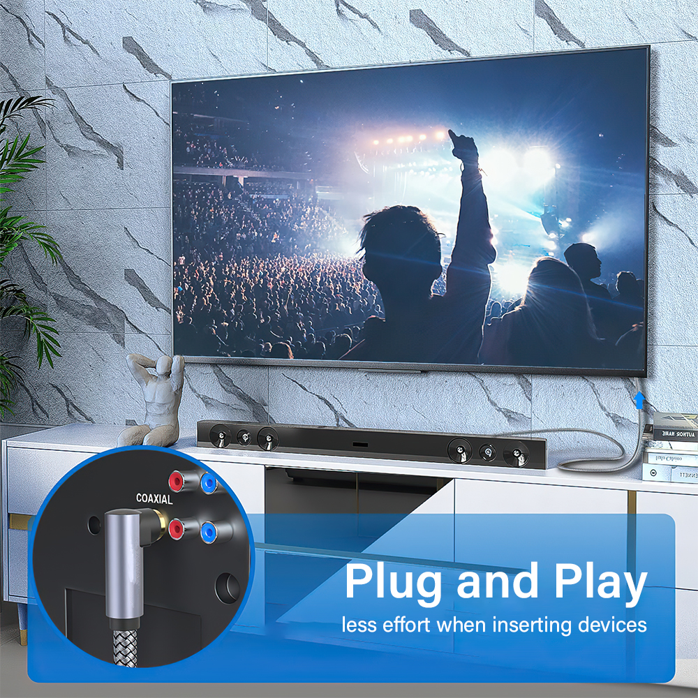 Vergulde HIFI Audio Kabel 90 Graden Digitale RCA Naar RCA Mannelijke Coaxiale Versterker SPDIF Koord Voor Home Theater HDTV Accessoires