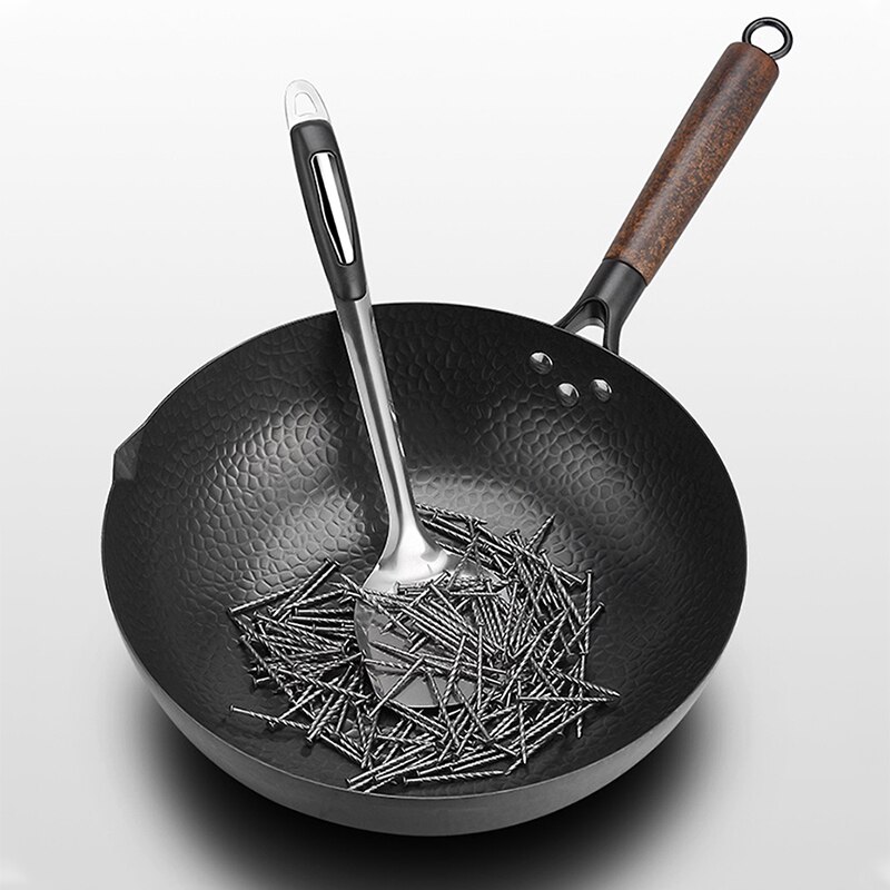 32Cm Chinese Traditionele Ijzeren Wok Non-stick Pan Kitchen Cookware Non-Coating Pan Met doos