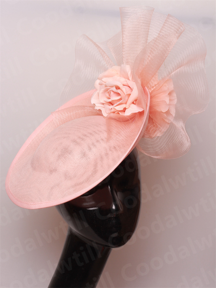 Chique marinha fascinators chapéu para mulheres elegante royal ascot millinery boné noiva casamento cocktail acessórios de cabelo véus headpiece: Turquesa