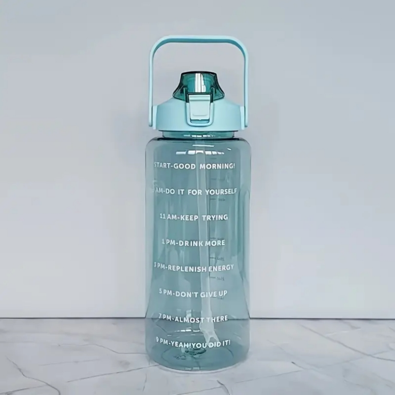 Butelka na wodę 1L bez BPA] 1 szt. Butelka na wodę PPSU z oznaczeniem czasu, słomką i uchwytem - Duża pojemność, dzbanek na wodę bez BPA: zielony