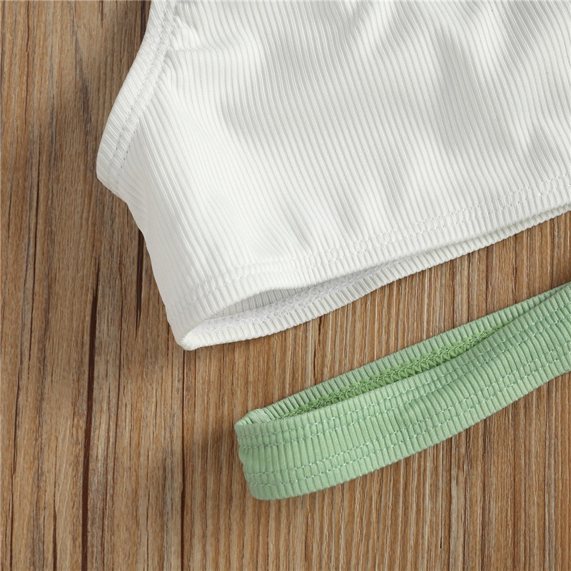 Bañador de un hombro para niña, traje de baño de dos piezas para niño de 3 a 13 años, niño niña chicas en Bikini, ropa de playa