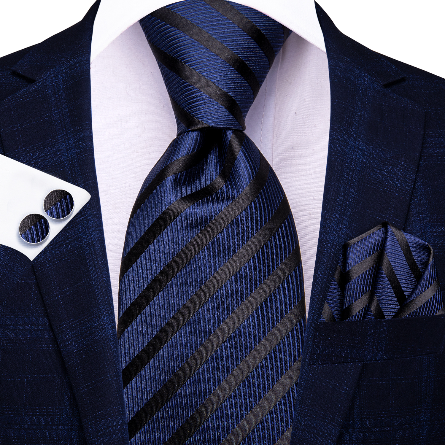 Gravata azul marinho para homens, lenço elegante, abotoaduras, acessórios para festa de casamento, gravatas, designer de novidade, presente: Amarelo brilhante