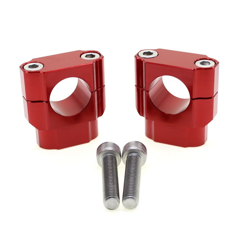 CNC Off road Motorcycle Bar Clamps Handlebar risers Adapter for 7/8" 1-1/8 Pit Dirt motorbike bar Clamps: 28mm red