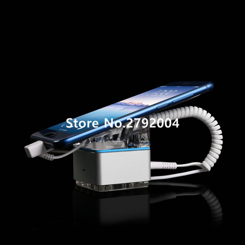 Acrylic mobile cell phone security display stand Iphone anti-theft holder with alarm device for retail shop show