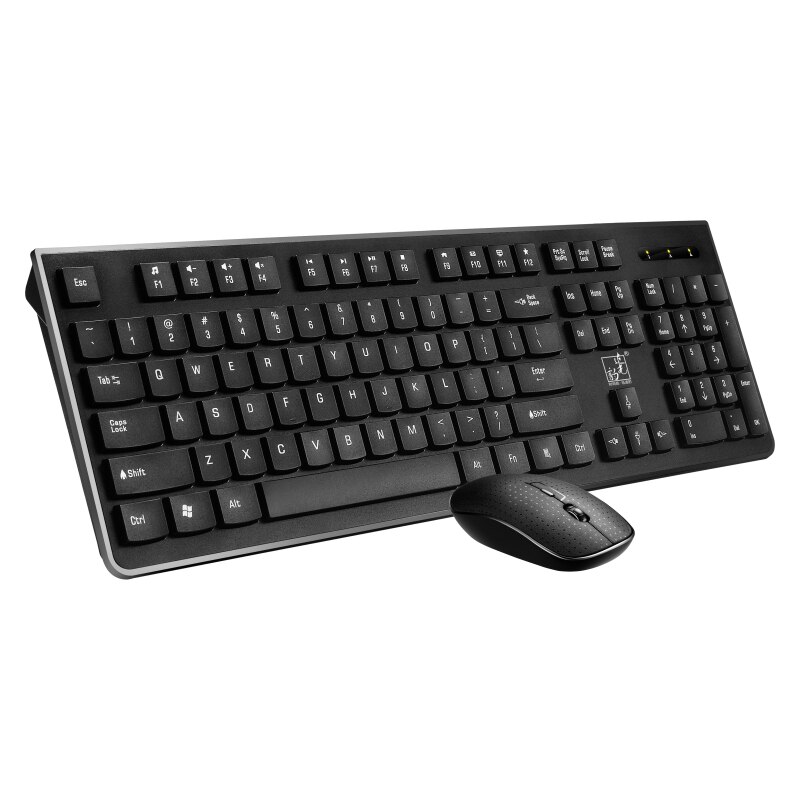 wireless business office keyboard and mouse set ergonomic mute computer keyboard and mouse set 2.4G wireless mouse 1600PDI: black